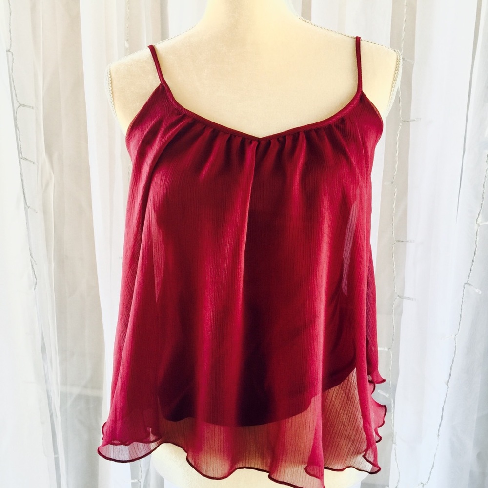 NWT EXPRESS Lined Burgundy Camisole Strap Top